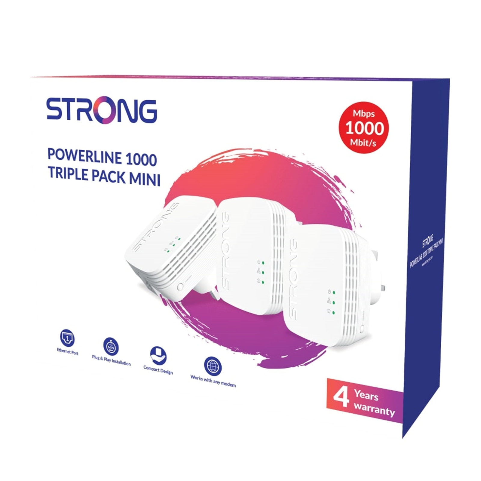 Strong POWERL1000TRIMINIUK AV1000 Mini Powerline Kit Triple Pack (3 Pack)