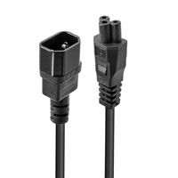 LINDY 30341, 2m C5 to C14 Mains Cable, Lead Free, High Temperature Resistance, Provides max. 2.5A/250V to a device, 10 year warranty